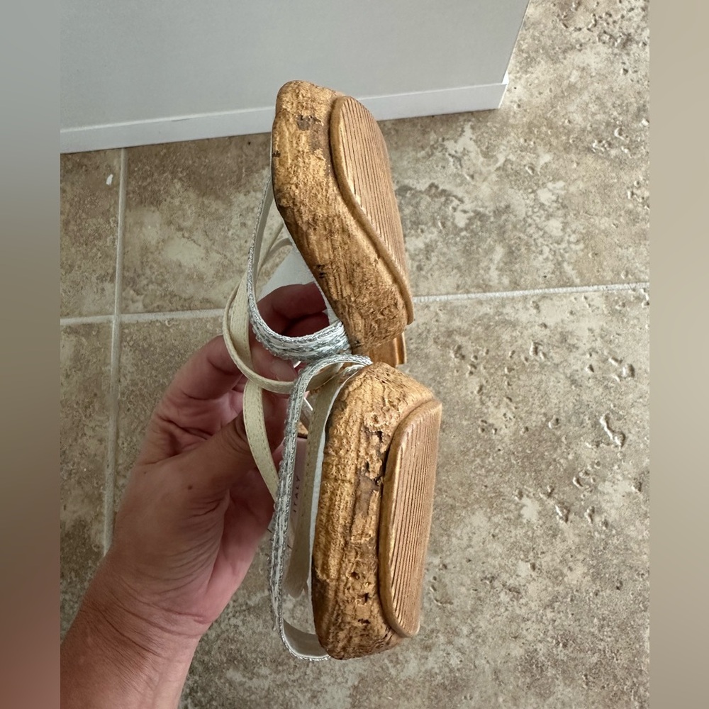 Italian Shoemakers Ivory Beaded Slide Sandals - Picture 6 of 7